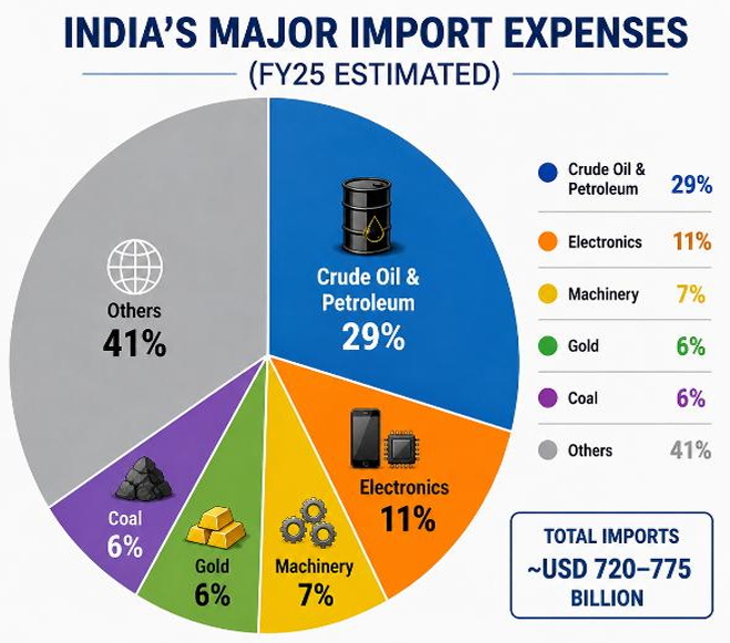 India Major Import Expenses FY25